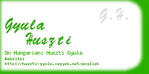 gyula huszti business card